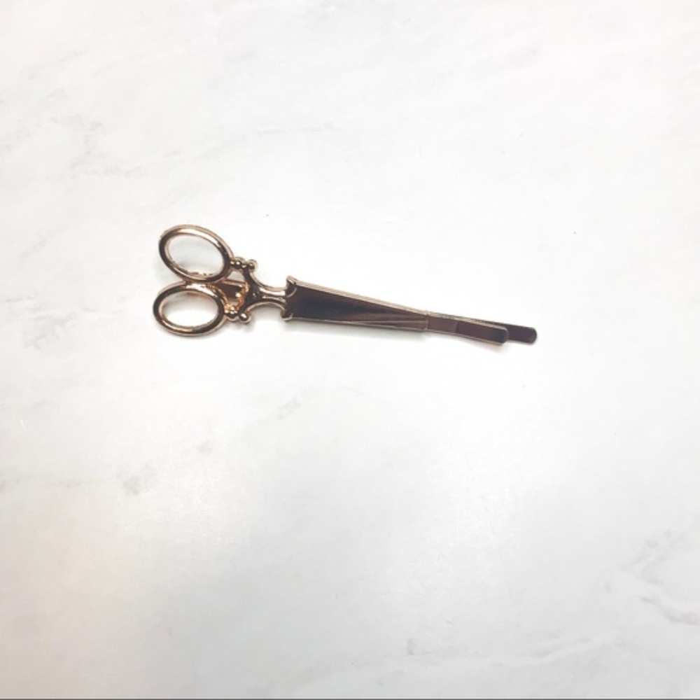 Gold Scissors Bobby Pin Hair Clip Barrette - Picture 5 of 6